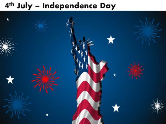 Statue Liberty American Independence Day PowerPoint Templates