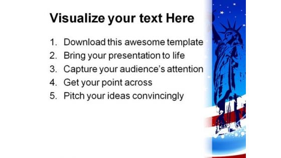 Statue Of Liberty Abstract Americana PowerPoint Template 1110