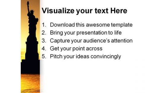 Statue Of Liberty Americana PowerPoint Template 1110