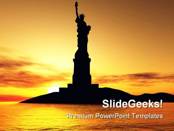 Statue Of Liberty Americana PowerPoint Template 1110