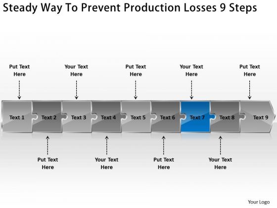 Steady Way To Prevent Production Losses 9 Steps Sales Process Flow Chart PowerPoint Slides