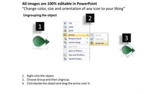 Step Arrow Procedure 3 Stages Po Process Flow Chart PowerPoint Slides