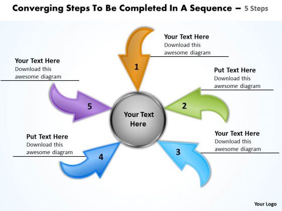Steps To Be Completed In A Sequence 5 Relative Cycle Arrow Network PowerPoint Slides