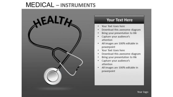 Stethoscope Medical PowerPoint Templates Stethoscope Health Ppt Slides