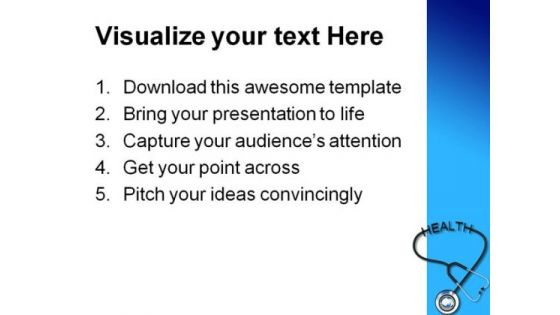 Stethoscope With Health Medical PowerPoint Themes And PowerPoint Slides 0311