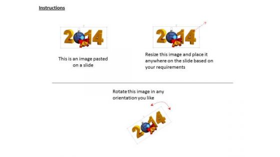 Stock Photo 2014 With Christmas Ball Celebration PowerPoint Slide