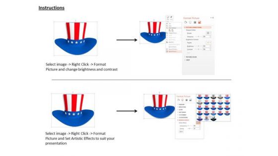 Stock Photo 3d American Flag Hat PowerPoint Slide
