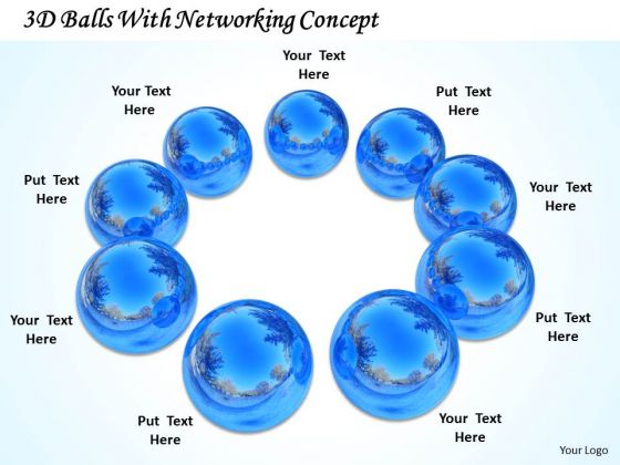 Stock Photo 3d Balls With Networking Concept PowerPoint Template