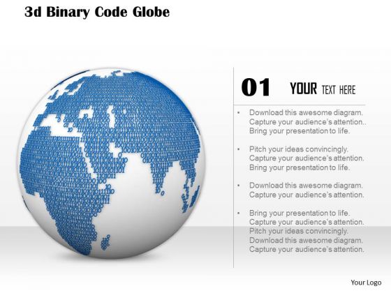 Stock Photo 3d Binary Globe Design PowerPoint Slide