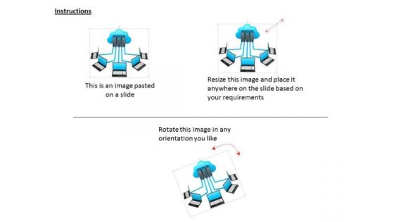 Stock Photo 3d Cloud Technology For Laptops PowerPoint Slide