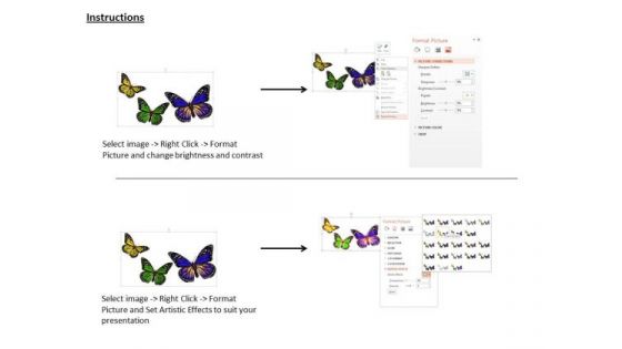 Stock Photo 3d Colorful Butterflies PowerPoint Slide