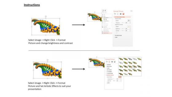 Stock Photo 3d Dna Structure With Green And Yellow Color PowerPoint Slide