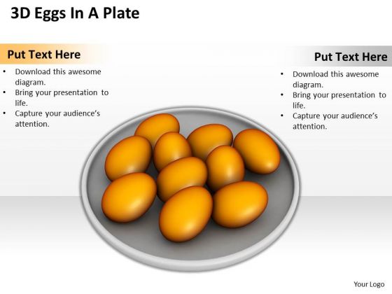 Stock Photo 3d Eggs In A Plate Food PowerPoint Slide