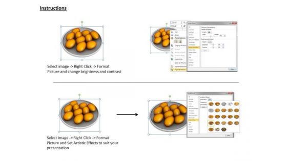 Stock Photo 3d Eggs In A Plate Food PowerPoint Slide