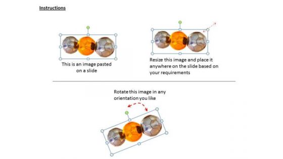 Stock Photo 3d Golden And Silver Footballs PowerPoint Slide