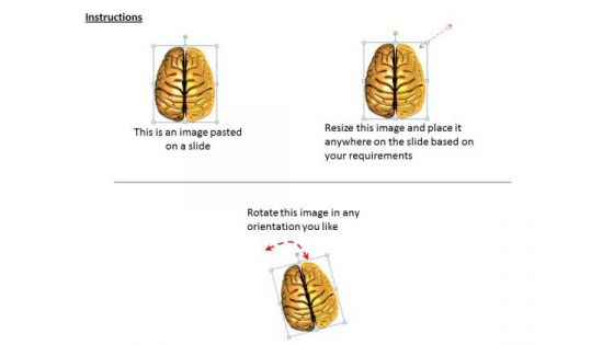 Stock Photo 3d Graphic Of Golden Mind Of Human PowerPoint Slide