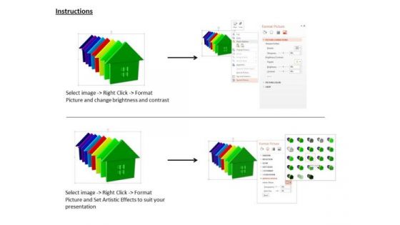 Stock Photo 3d Graphic Of Houses For Real Estate PowerPoint Slide