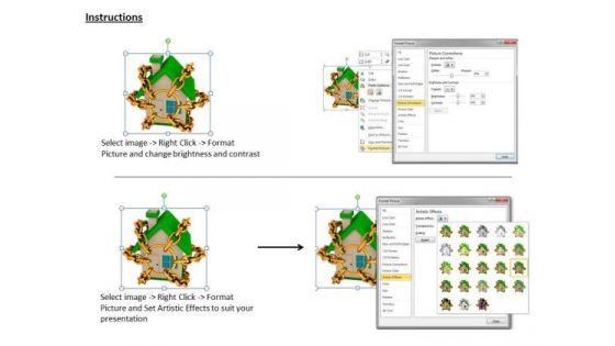 Stock Photo 3d House Crossed With Chains Safety PowerPoint Slide