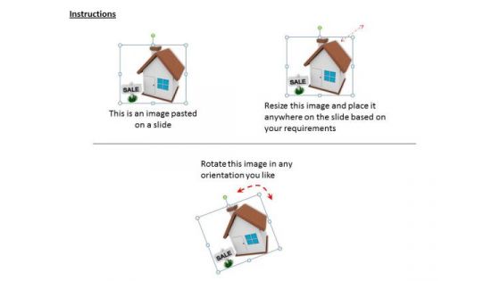 Stock Photo 3d House With Sale Board PowerPoint Slide