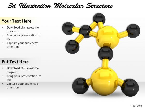 Stock Photo 3d Illustration Molecular Structure PowerPoint Template
