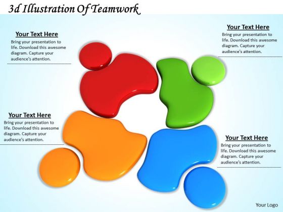 Stock Photo 3d Illustration Of Teamwork PowerPoint Template