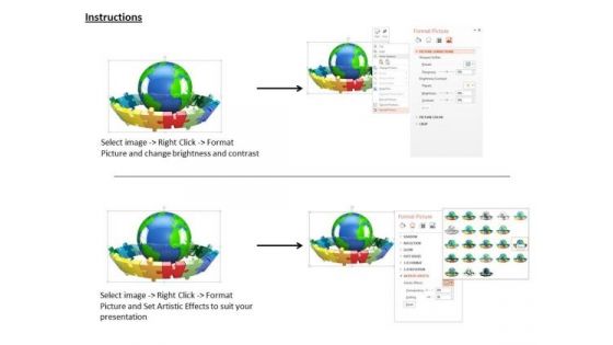 Stock Photo 3d Man And Rounded Puzzle PowerPoint Slide