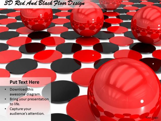 Stock Photo 3d Red And Black Floor Design Ppt Template