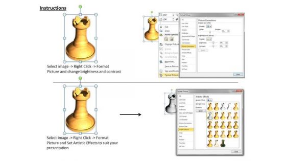 Stock Photo 3d White Chess Elephant PowerPoint Slide
