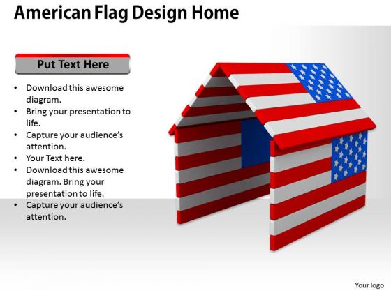 Stock Photo American Flag Design Home PowerPoint Template