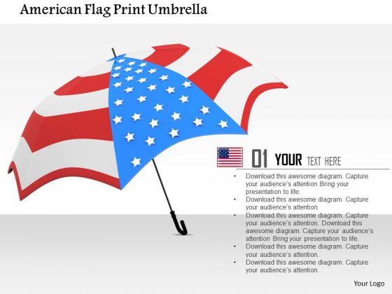 Stock Photo American Flag Print Umbrella PowerPoint Slide