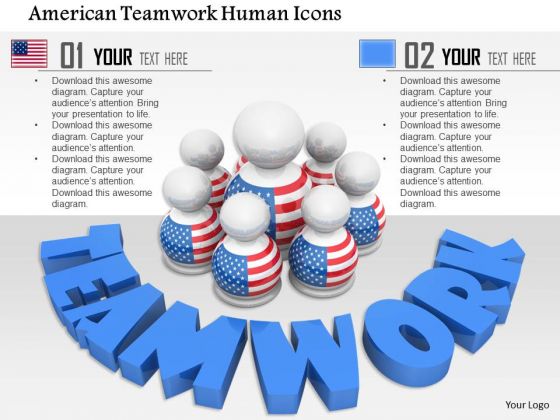 Stock Photo American Teamwork Human Icons PowerPoint Slide