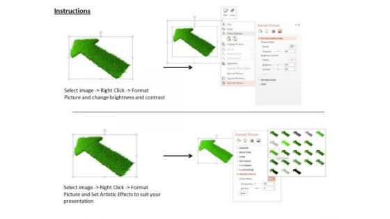 Stock Photo Arrow Made With Green Grass PowerPoint Slide