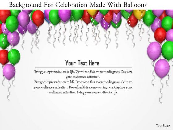 Stock Photo Background For Celebration Made With Balloons PowerPoint Slide