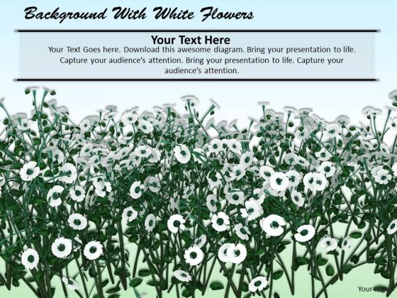 Stock Photo Background With White Flowers PowerPoint Template