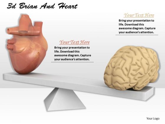 Stock Photo Balance Between Heart And Brain PowerPoint Slide