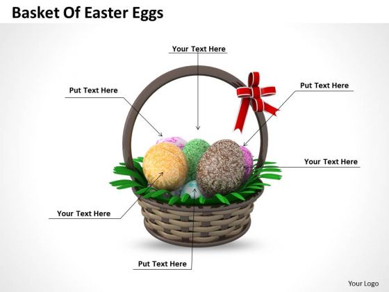 Stock Photo Basket Of Easter Eggs For Celebration PowerPoint Slide