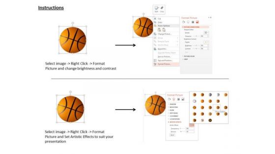 Stock Photo Basketball White Grey Background PowerPoint Slide