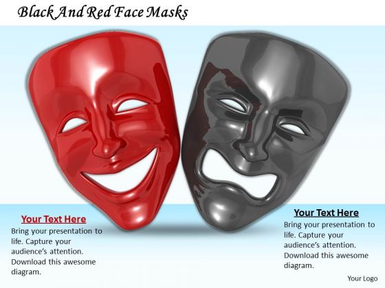 Stock Photo Black And Red Face Masks PowerPoint Template
