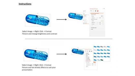 Stock Photo Blue Capsule On White Background PowerPoint Slide
