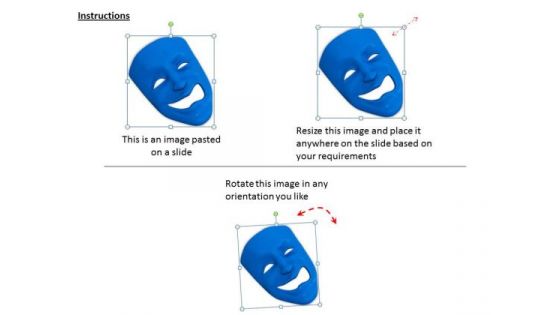 Stock Photo Blue Colored Face Mask PowerPoint Template