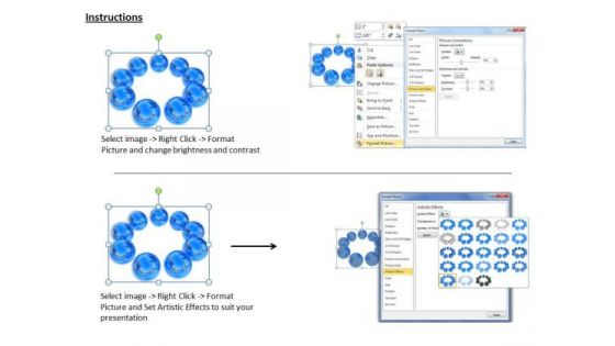 Stock Photo Blue Crystal Balls In Circle Teamwork PowerPoint Slide