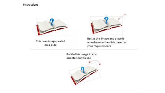 Stock Photo Blue Question Mark On Book PowerPoint Slide
