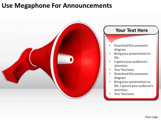 Stock Photo Business Development Strategy Template Use Megaphone For Announcements Pictures