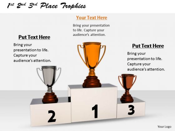 Stock Photo Business Level Strategy 1st 2nd 3rd Place Trophies Pictures Images