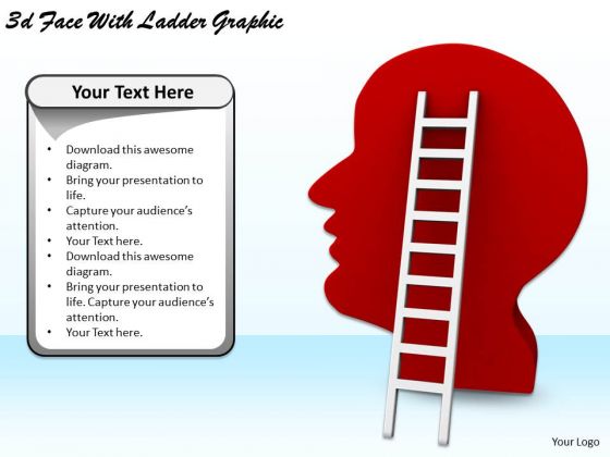 Stock Photo Business Strategy And Policy 3d Face With Ladder Graphic Pictures Images