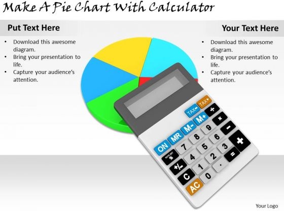 Stock Photo Business Strategy Implementation Make Pie Chart With Calculator Photos