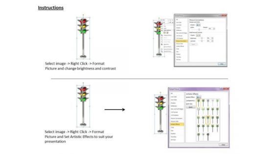 Stock Photo Business Strategy Implementation Three Color Traffic Lights Clipart