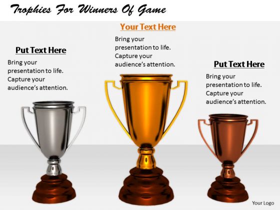 Stock Photo Business Strategy Plan Trophies For Winners Of Game