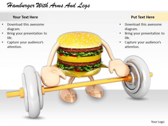 Stock Photo Business Strategy Review Hamburger With Arms And Legs Icons