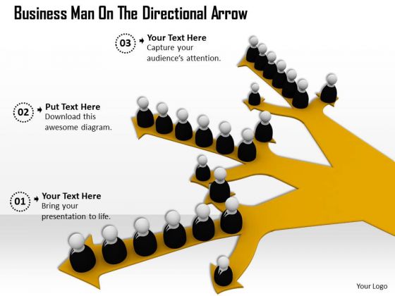Stock Photo Business Team On The Directional Arrows PowerPoint Slide